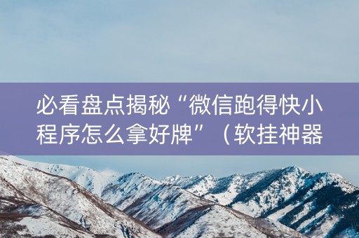 必看盘点揭秘“微信跑得快小程序怎么拿好牌”（软挂神器)