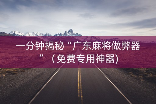 一分钟揭秘“广东麻将做弊器”（免费专用神器)