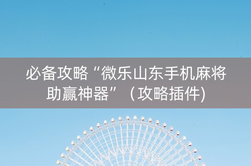 必备攻略“微乐山东手机麻将助赢神器”（攻略插件)
