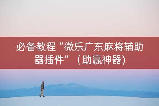 必备教程“微乐广东麻将辅助器插件”（助赢神器)