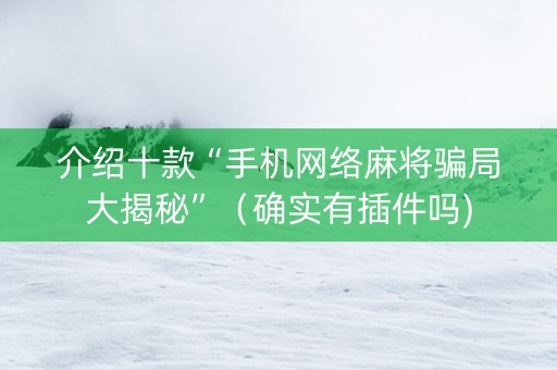 介绍十款“手机网络麻将骗局大揭秘”（确实有插件吗)