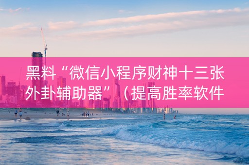 黑料“微信小程序财神十三张外卦辅助器”（提高胜率软件)