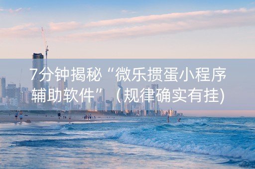 7分钟揭秘“微乐掼蛋小程序辅助软件”（规律确实有挂)
