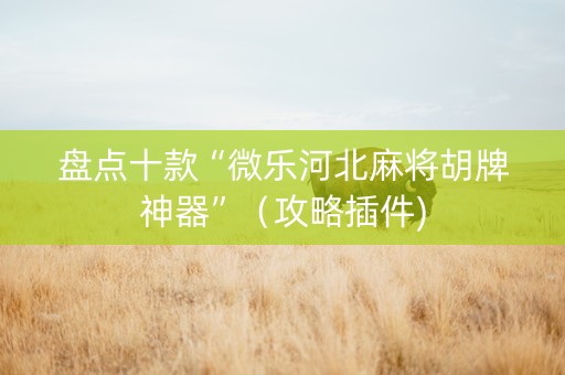 盘点十款“微乐河北麻将胡牌神器”（攻略插件)