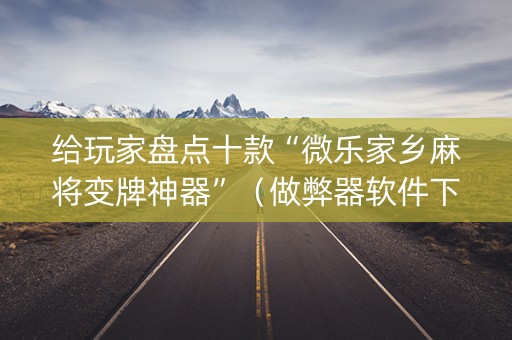 给玩家盘点十款“微乐家乡麻将变牌神器”（做弊器软件下载)