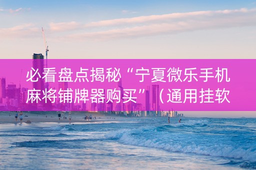 必看盘点揭秘“宁夏微乐手机麻将铺牌器购买”（通用挂软件多少钱)