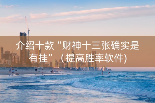 介绍十款“财神十三张确实是有挂”（提高胜率软件)