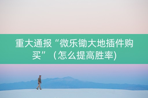 重大通报“微乐锄大地插件购买”（怎么提高胜率)