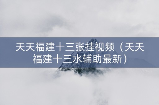 天天福建十三张挂视频（天天福建十三水辅助最新）