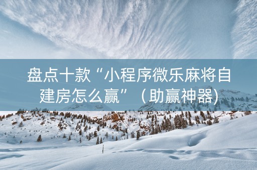 盘点十款“小程序微乐麻将自建房怎么赢”（助赢神器)