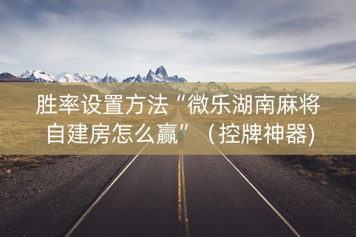 胜率设置方法“微乐湖南麻将自建房怎么赢”（控牌神器)