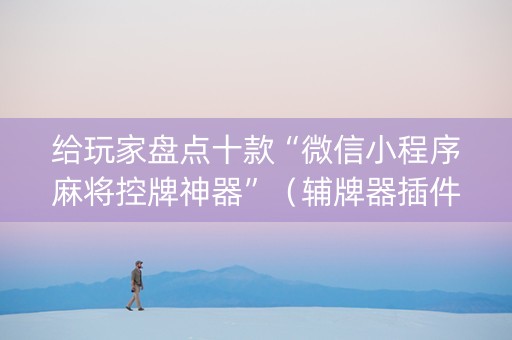 给玩家盘点十款“微信小程序麻将控牌神器”（辅牌器插件购买)