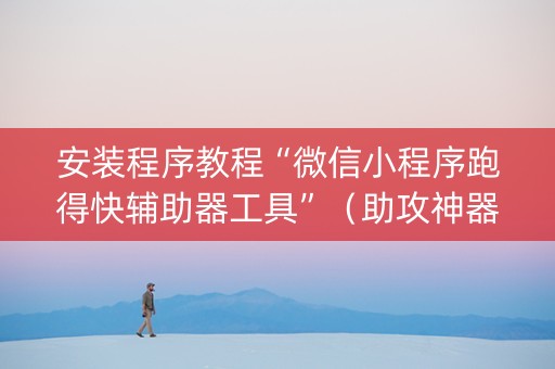 安装程序教程“微信小程序跑得快辅助器工具”（助攻神器)
