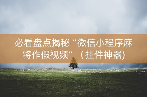 必看盘点揭秘“微信小程序麻将作假视频”（挂件神器)