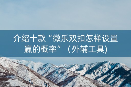 介绍十款“微乐双扣怎样设置赢的概率”（外辅工具)