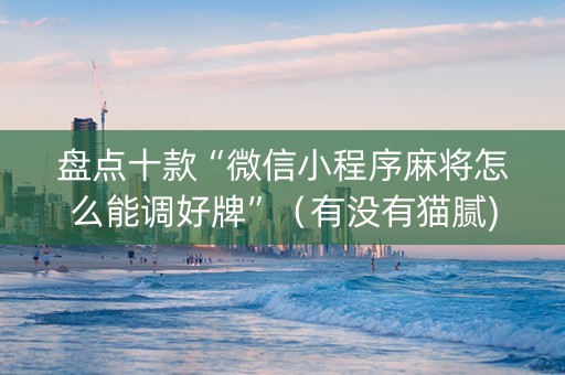 盘点十款“微信小程序麻将怎么能调好牌”（有没有猫腻)