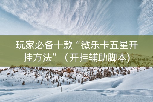 玩家必备十款“微乐卡五星开挂方法”（开挂辅助脚本)