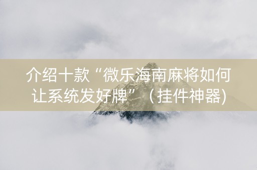 介绍十款“微乐海南麻将如何让系统发好牌”（挂件神器)