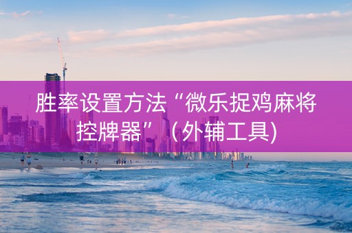 胜率设置方法“微乐捉鸡麻将控牌器”（外辅工具)