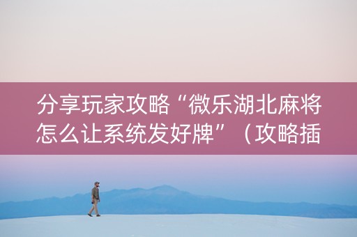 分享玩家攻略“微乐湖北麻将怎么让系统发好牌”（攻略插件)