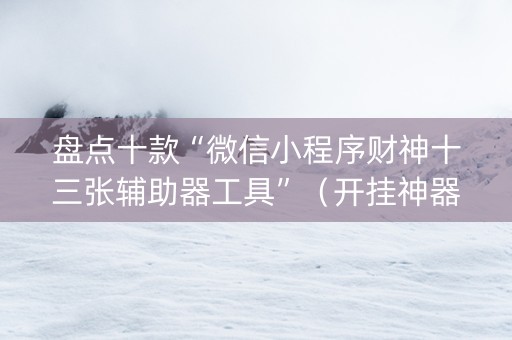盘点十款“微信小程序财神十三张辅助器工具”（开挂神器下载)