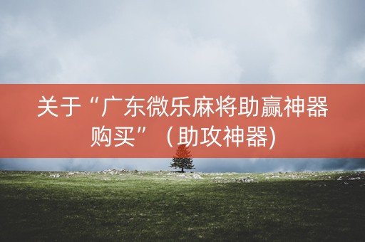 关于“广东微乐麻将助赢神器购买”（助攻神器)