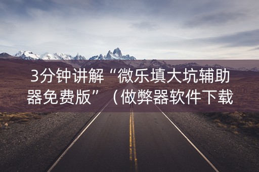 3分钟讲解“微乐填大坑辅助器免费版”（做弊器软件下载)