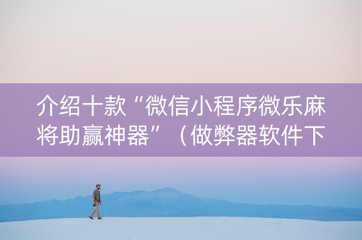 介绍十款“微信小程序微乐麻将助赢神器”（做弊器软件下载)