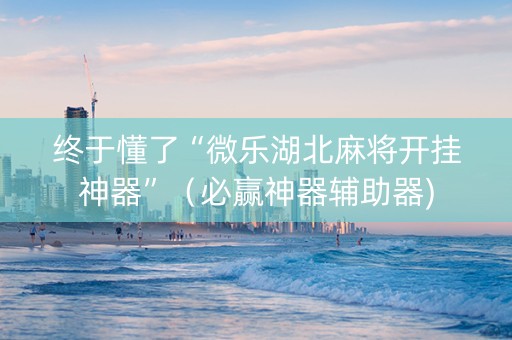 终于懂了“微乐湖北麻将开挂神器”（必赢神器辅助器)