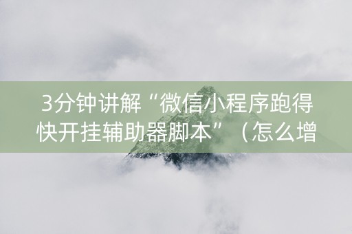 3分钟讲解“微信小程序跑得快开挂辅助器脚本”（怎么增加胜率)