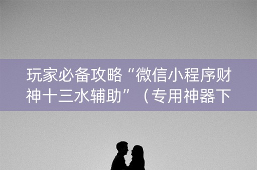 玩家必备攻略“微信小程序财神十三水辅助”（专用神器下载)