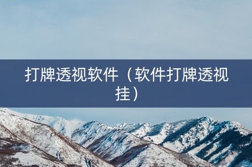 打牌透视软件（软件打牌透视挂）