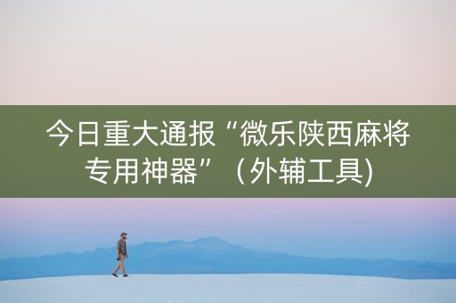 今日重大通报“微乐陕西麻将专用神器”（外辅工具)
