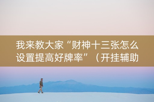 我来教大家“财神十三张怎么设置提高好牌率”（开挂辅助器插件)