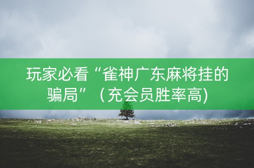 玩家必看“雀神广东麻将挂的骗局”（充会员胜率高)