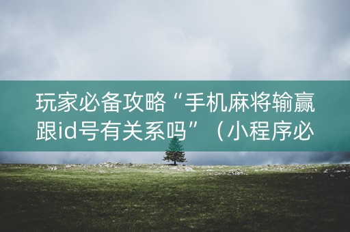 玩家必备攻略“手机麻将输赢跟id号有关系吗”（小程序必赢神器)