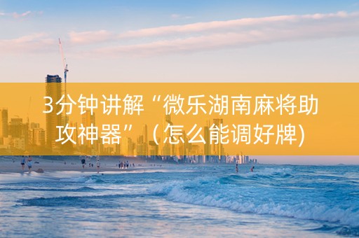 3分钟讲解“微乐湖南麻将助攻神器”（怎么能调好牌)