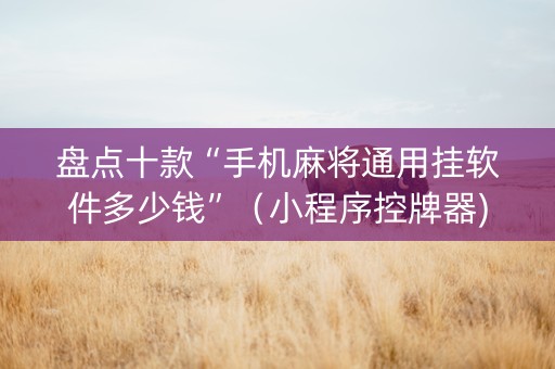 盘点十款“手机麻将通用挂软件多少钱”（小程序控牌器)
