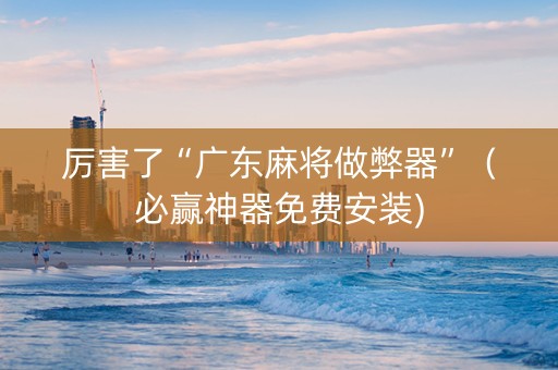 厉害了“广东麻将做弊器”（必赢神器免费安装)