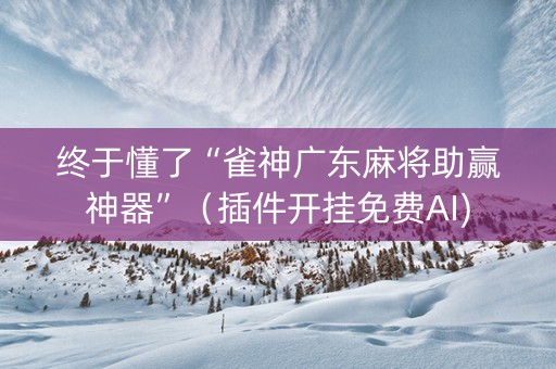 终于懂了“雀神广东麻将助赢神器”（插件开挂免费AI)