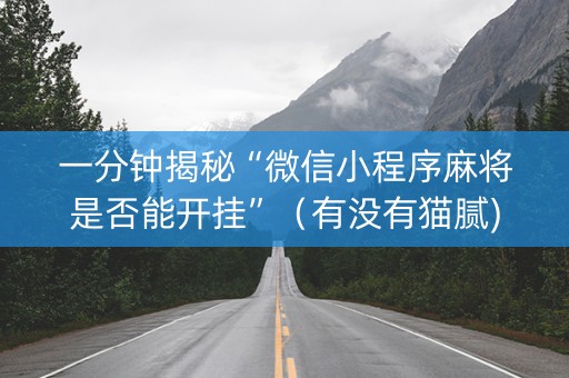 一分钟揭秘“微信小程序麻将是否能开挂”（有没有猫腻)