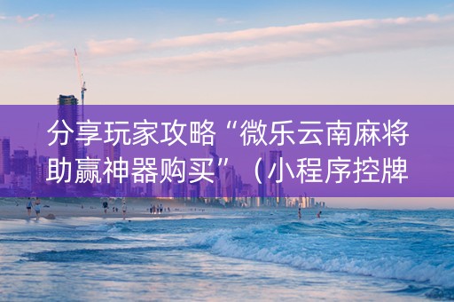 分享玩家攻略“微乐云南麻将助赢神器购买”（小程序控牌器)