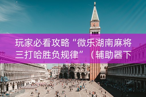 玩家必看攻略“微乐湖南麻将三打哈胜负规律”（辅助器下载)