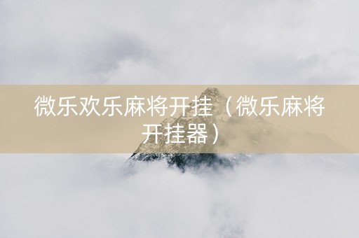 微乐欢乐麻将开挂（微乐麻将开挂器）