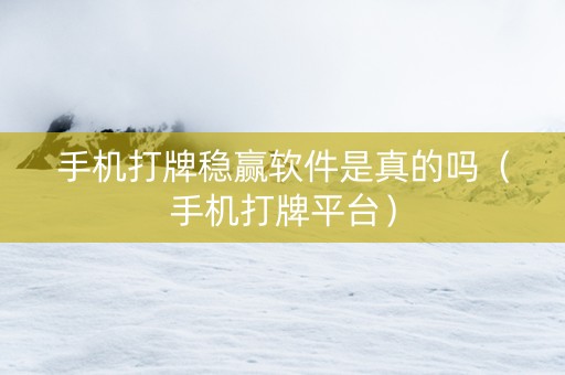 手机打牌稳赢软件是真的吗（手机打牌平台）