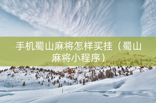 手机蜀山麻将怎样买挂（蜀山麻将小程序）