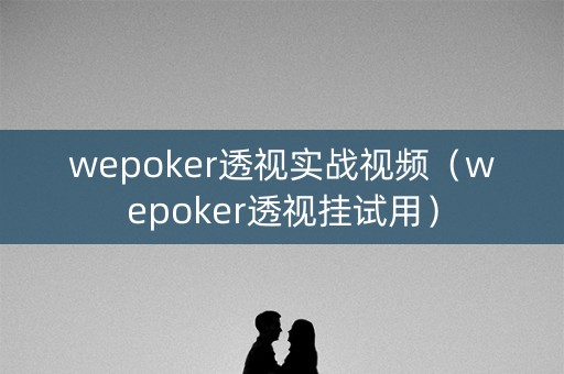 wepoker透视实战视频（wepoker透视挂试用）