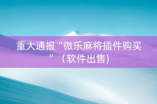 重大通报“微乐麻将插件购买”（软件出售)