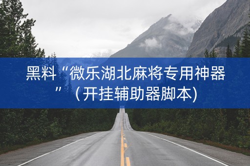 黑料“微乐湖北麻将专用神器”（开挂辅助器脚本)