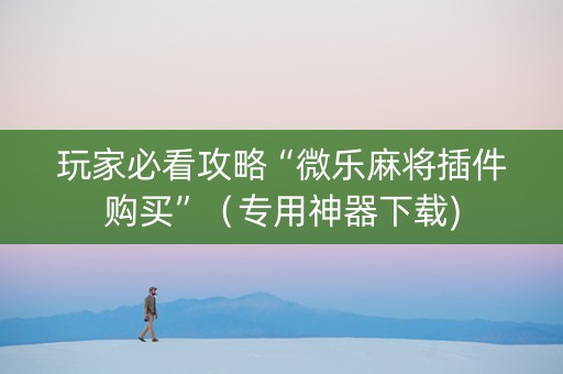 玩家必看攻略“微乐麻将插件购买”（专用神器下载)